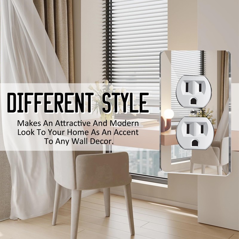 10PC Mirror Light Switch Plates Double hole Outlet 4.72" X 2.91" Switch Light... gallery