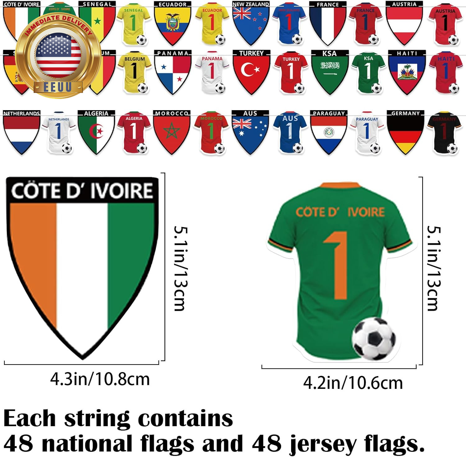 96PCS 2026 World Cup Soccer Party Decorations Banner the 48 Qualifying Nations J gallery