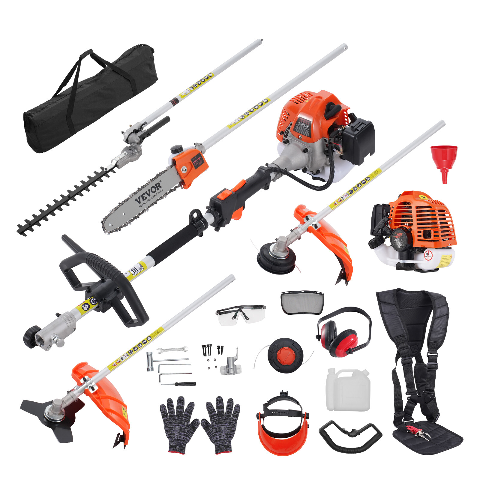 VEVOR 5-in-1 Multi-Functional Trimming Tools Gas Hedge Trimmer 26CC Weed Eater gallery