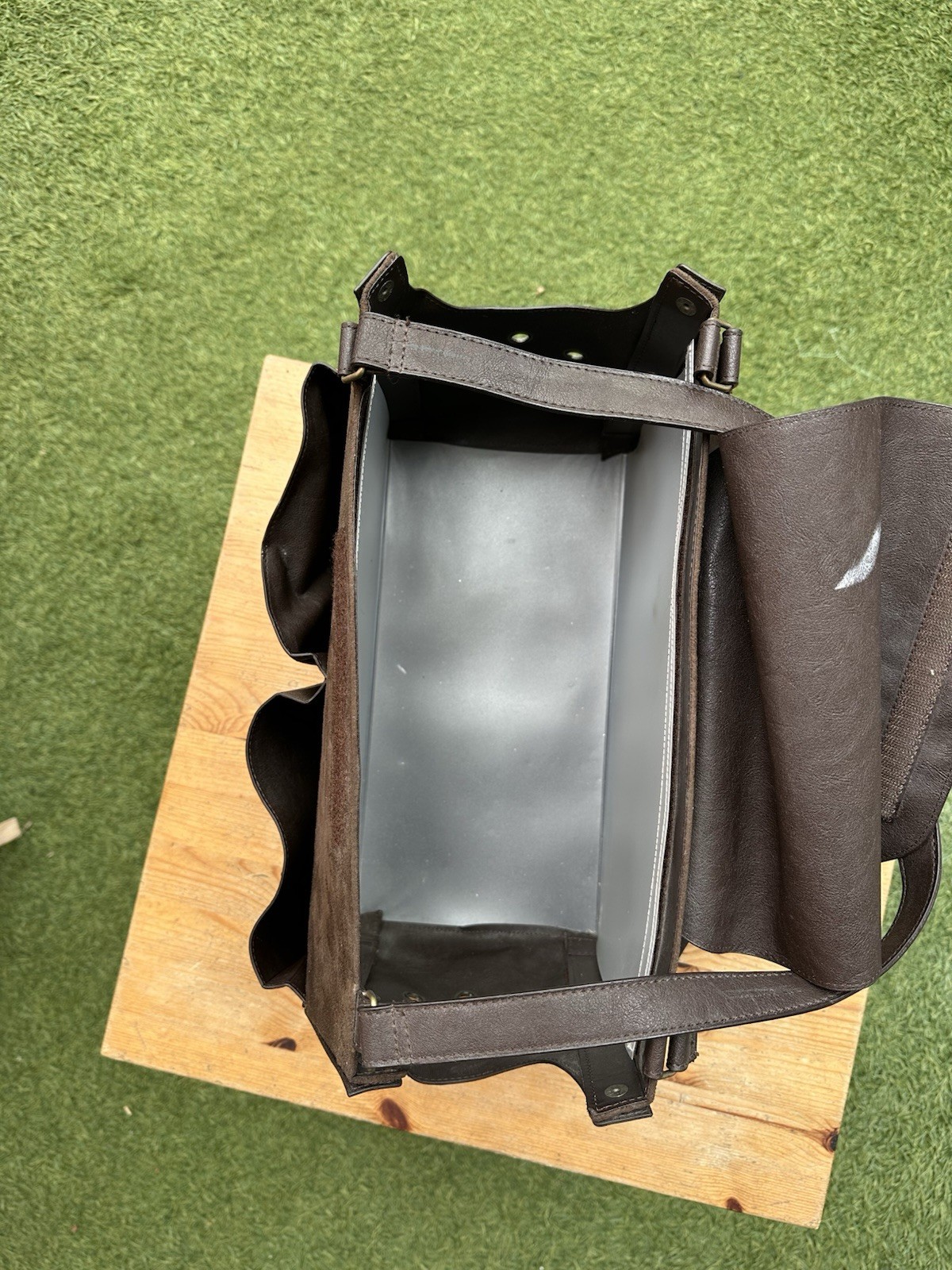 Brown Leather Vintage Bag with Multiple Pockets, Single Item, Durable Organizer gallery