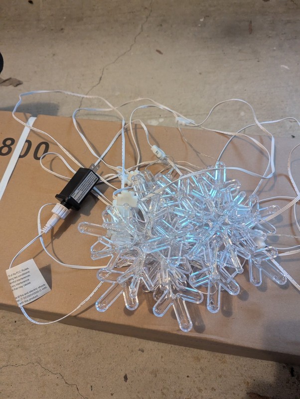 Snowflake Christmas Lights, LED, Warm White, one snowflake detached *READ* gallery