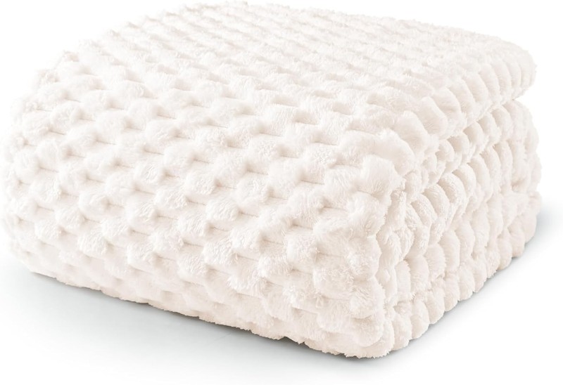 Fleece Throw Blanket for Couch, Extra Large Fuzzy Ivory Bed Blankets, Soft Cozy gallery