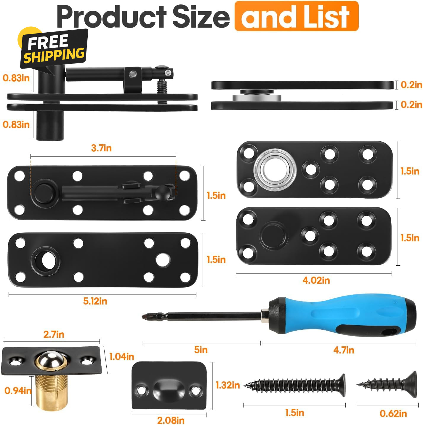 Pivot Hinge Kit for Murphy Door, Hidden Door Hinge Hardware Kit, 570 Lbs gallery
