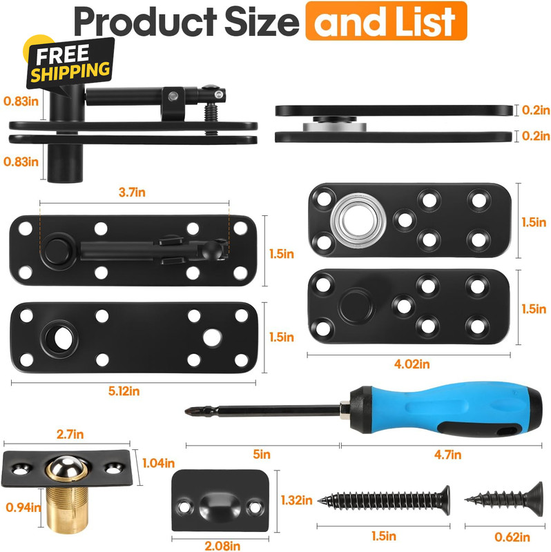 Pivot Hinge Kit for Murphy Door, Hidden Door Hinge Hardware Kit, 570 Lbs gallery