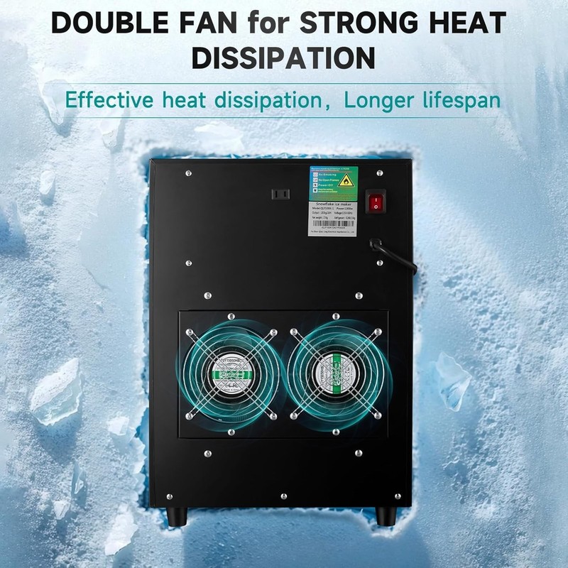 Snowflake Ice Machine 485LBS24H 1000W Food Grade SS Commercial Party Dessert Use gallery