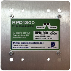 RPD1300 : 0-10V, 300 W. Reverse Phase, ELV LED dimmer. UL Listed, MADE IN USA