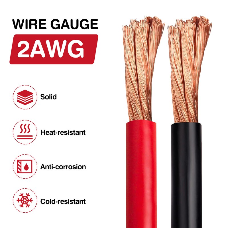 24 FT Quick Disconnect Winch Power Cable, 2 Gauge 2 AWG Wiring For Winch Trailer gallery