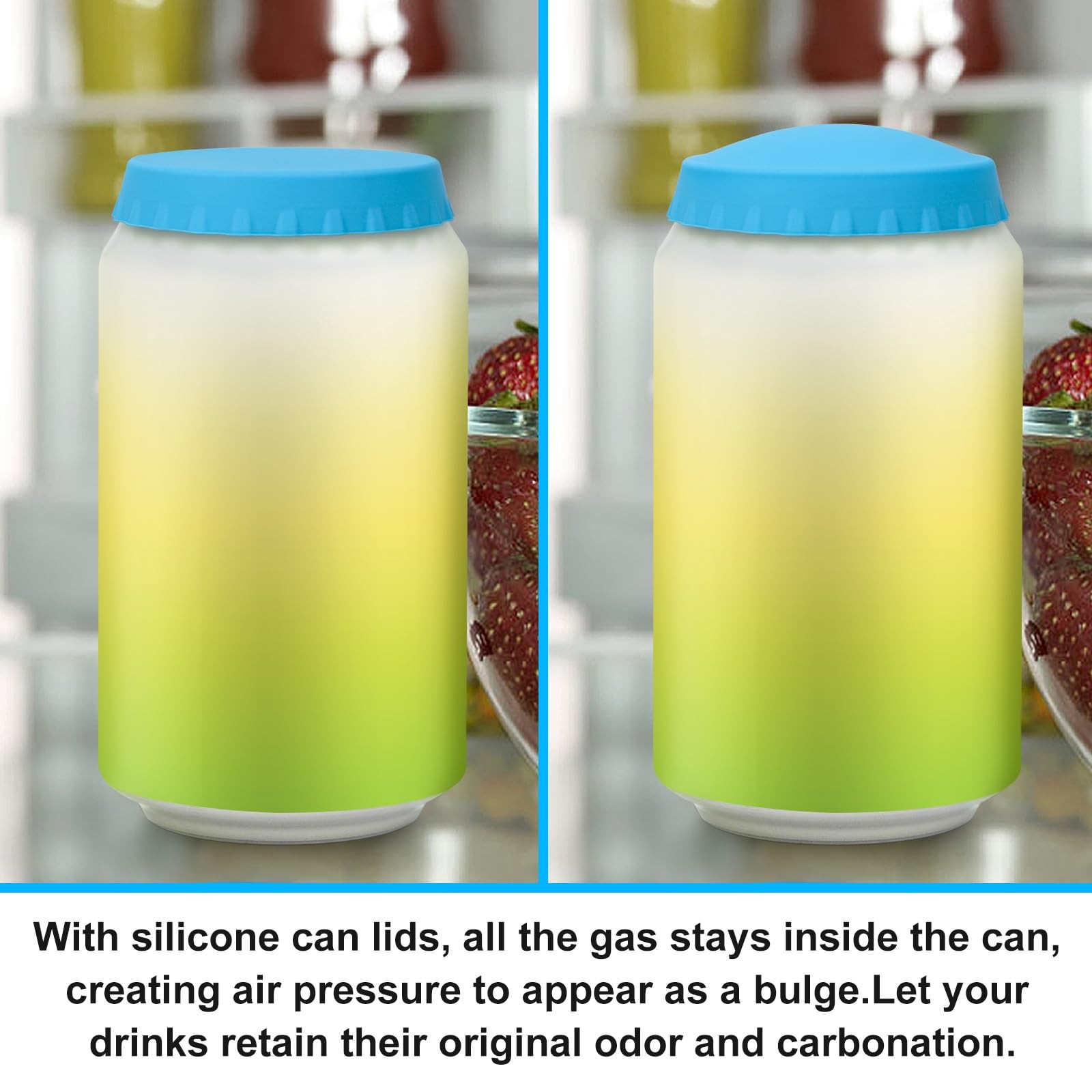 6 Pack Silicone Soda Can Cover Lids, Reusable Soda Can Lids Beer Can Covers Pop gallery