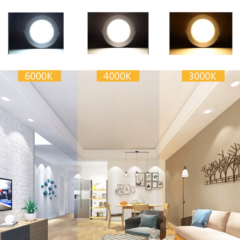 10 Pack 8 INCH Ceiling Light Recessed 6500k Cool White 85v-265v Flat Panel Bulb gallery
