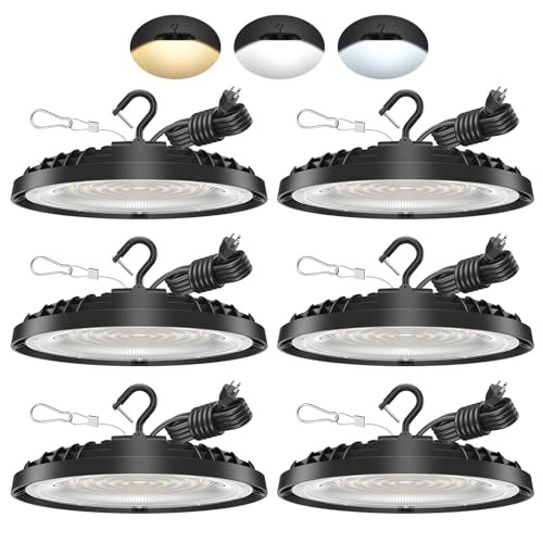 240W UFO LED High Bay Light, Adjustable Wattage 240W/200W/150W, 3-Color 6PCS gallery