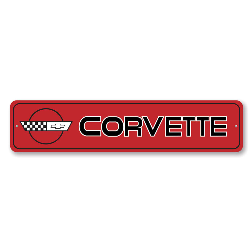 Chevy Corvette Garage Sign Custom Aluminum Personalized Man Cave Wall Decor gallery
