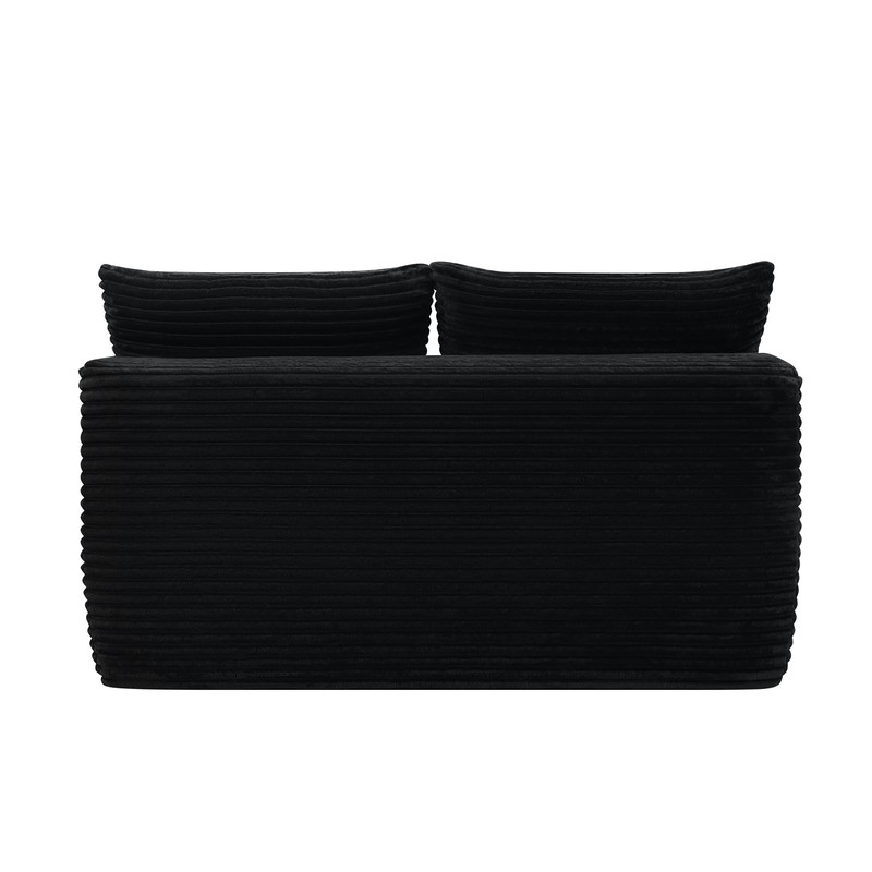 58" L-Shape Cloud Sectional Couch with Double Chaise, Black gallery