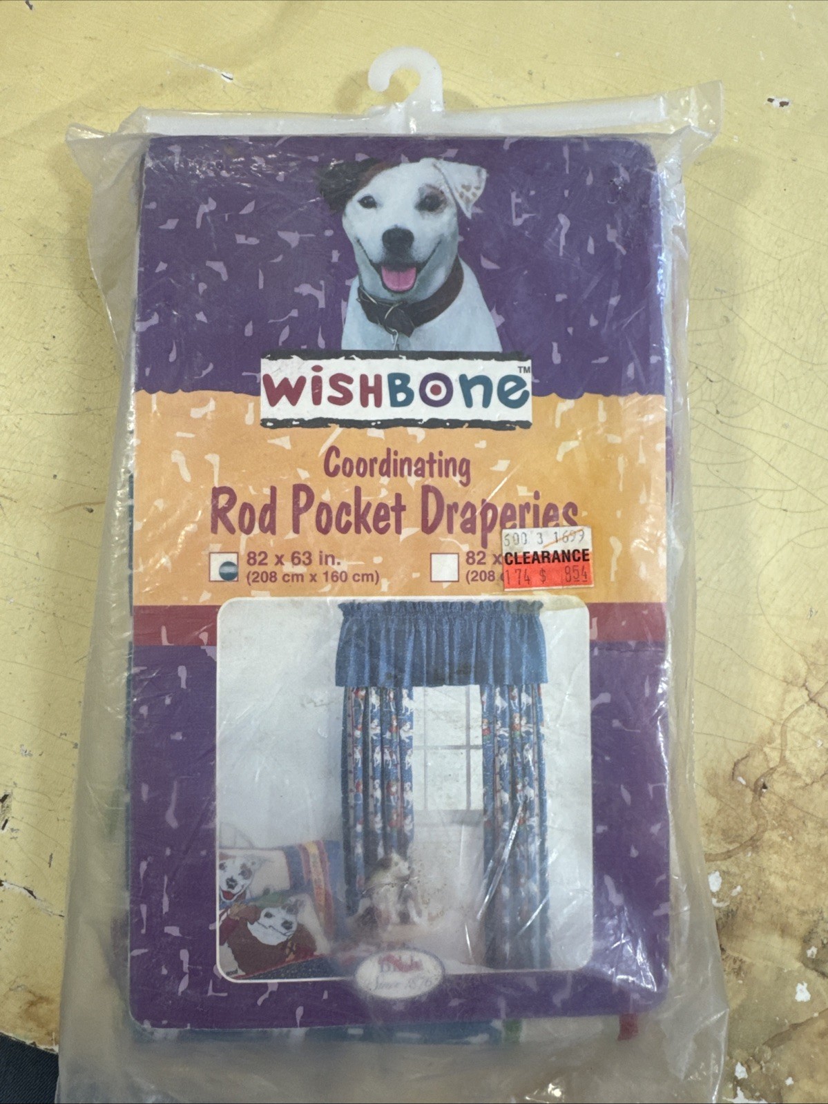 Vintage Coordinating Wishbone Rod Pocket Draperies 82 X 63 in. NOS gallery