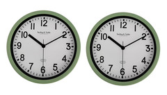 NEW 8.78″ Basic Indoor Analog Round Modern Wall Clock, Sage PACK OF 2