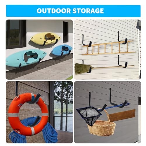 4 Pack Kayak Wall Mount Rack, Heavy Duty 120 LBS 15"-4Pack-Wall Mount Black gallery