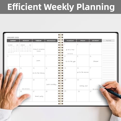 Monthly Planner Jan 2026 - Dec 2027, Monthly A4 (Jan 2026 - Dec 2027) Black gallery