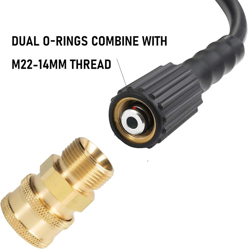 4PCS Pressure Washer Adapter Set Quick Disconnect M22 Swivel to 3/8'' Connect gallery