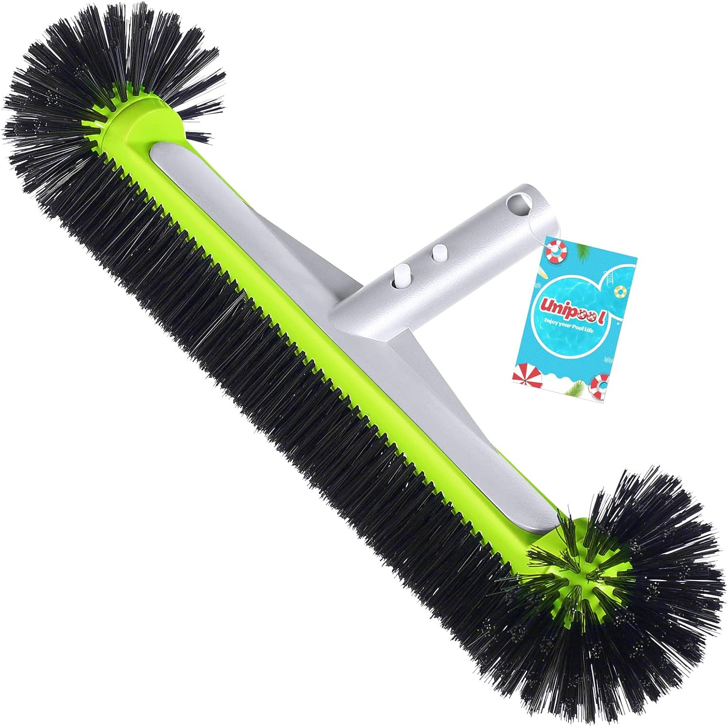 Swimming Pool Brush Head with round Ends,17.5" Heavy Duty Aluminum Back Head for gallery