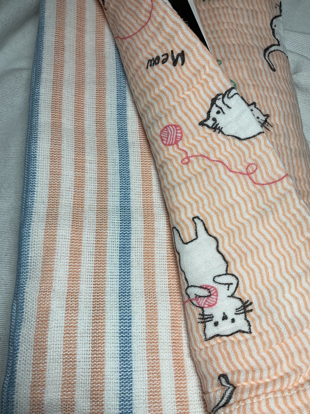 MAX STUDIO HOME KITCHEN TOWELS (5 ) ORANGE BLUE STRIPES PLAID 20 X 28 COTTON NWT gallery