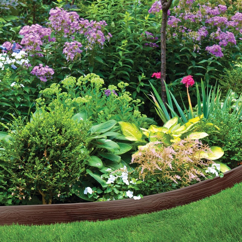 MASTER MARK 5 in x 40 ft Coiled Garden Edging with 10 Stakes Brown gallery