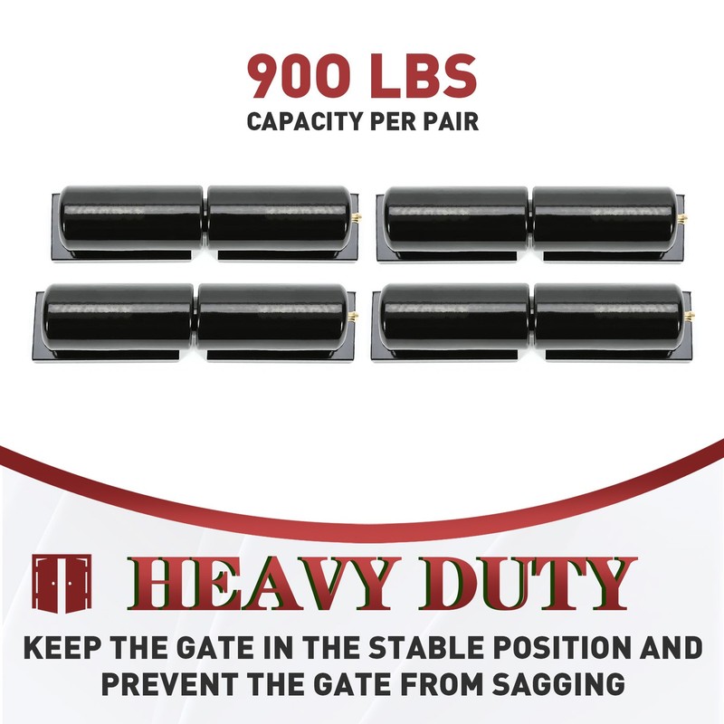 7" Barrel Hinge | Gloss BLK | Heavy Duty Pair Weld on Metal Gates Doors | 4 Pack gallery