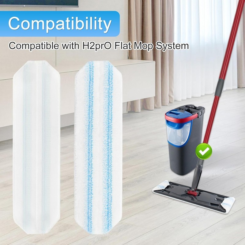 Mop Pads Replacements Compatible with O Cedar H2prO Flat Mop System Microfibe... gallery