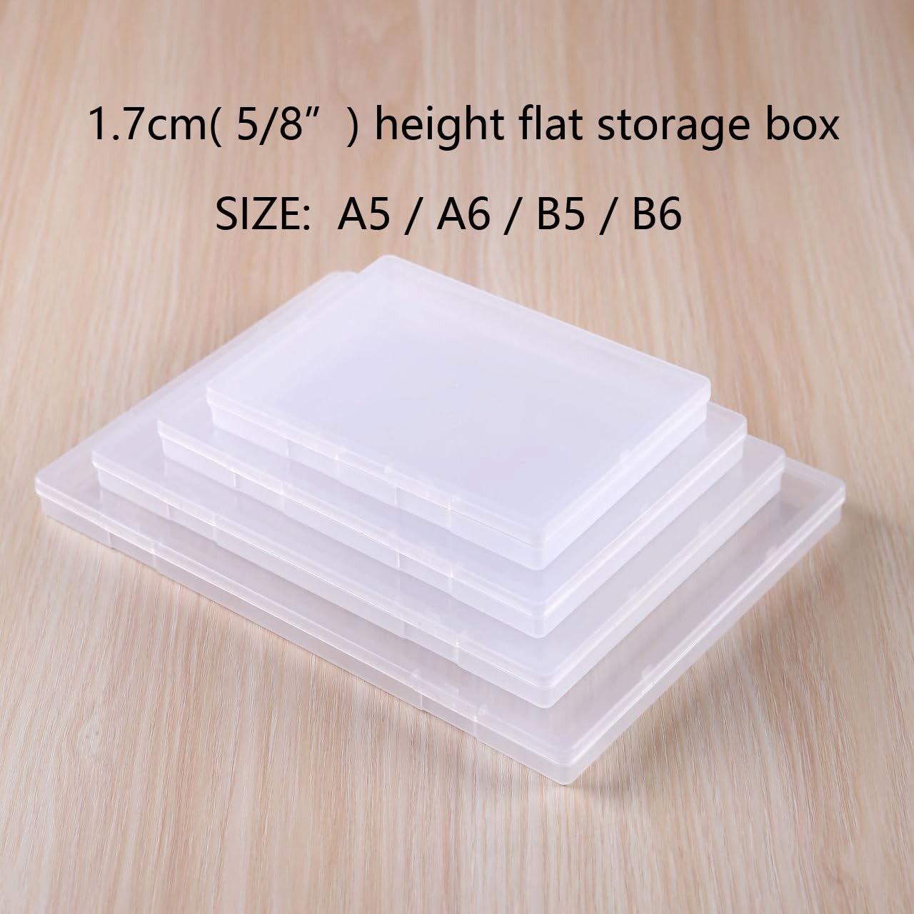 Paialco A5 Clear Plastic Storage Box, 6x8 Inch Flat Case A5, Colourless gallery
