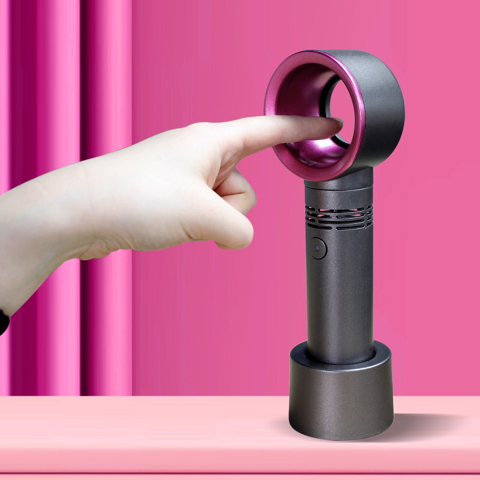 Portable Bladeless Fan, USB Rechargeable, 3 Speeds, Up to 10H, Hiking&Camping gallery