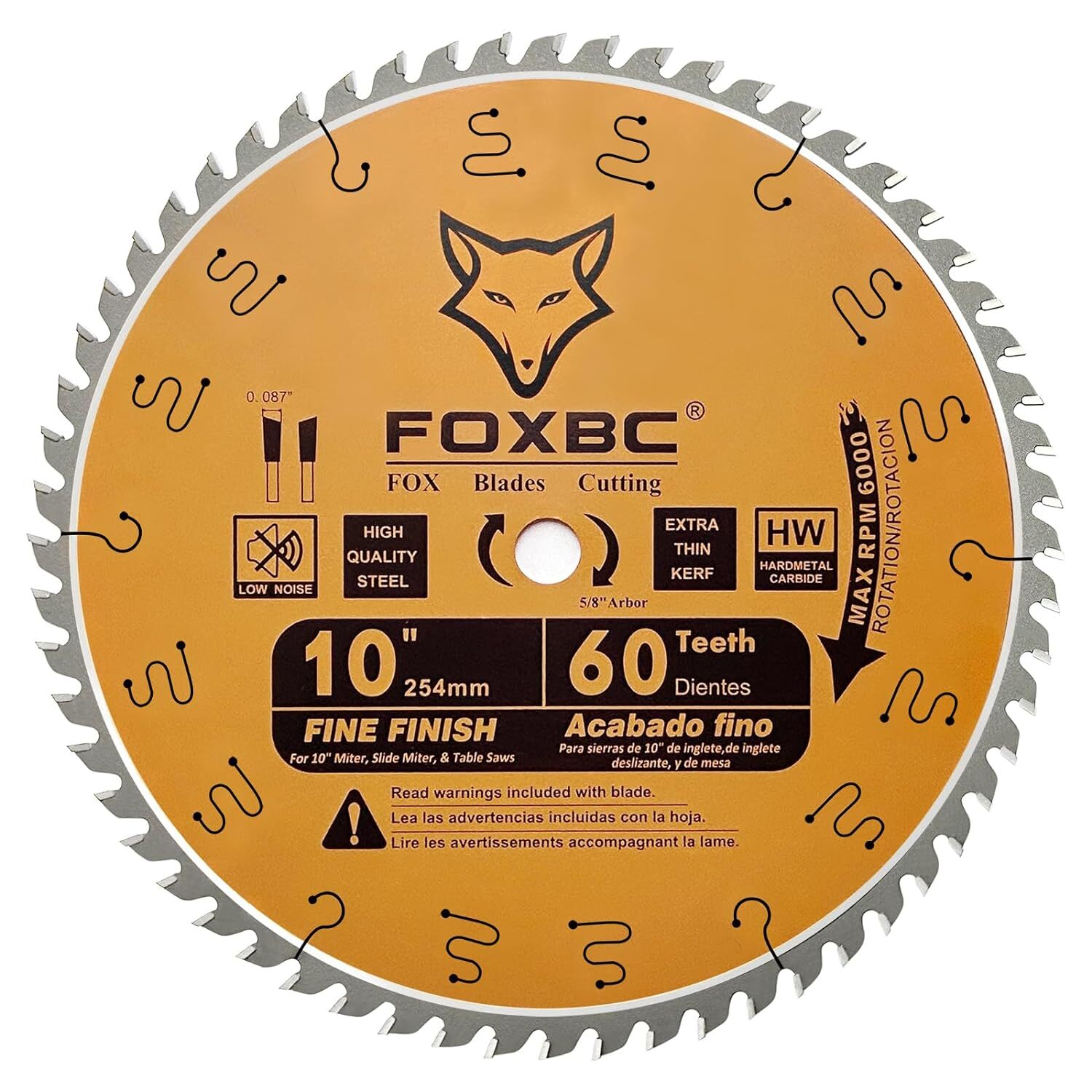 10-Inch 60-Tooth Miter/Table Saw Blades Thin Kerf Fine Finish Crosscut Blade gallery