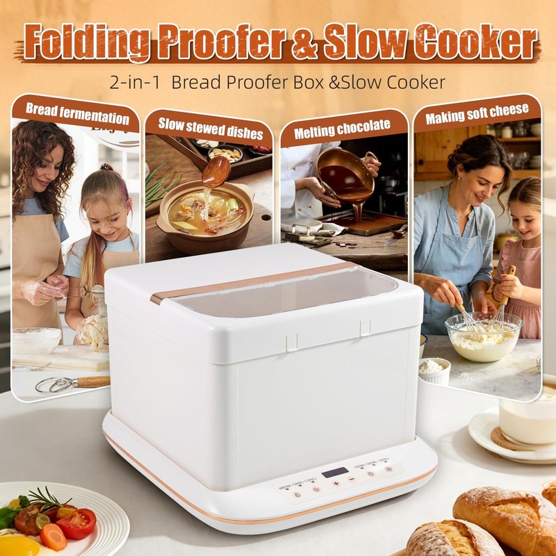 Folding Bread Proofer & Slow Cooker, 25L Capacity, Digital Temp Control 32-248°F gallery