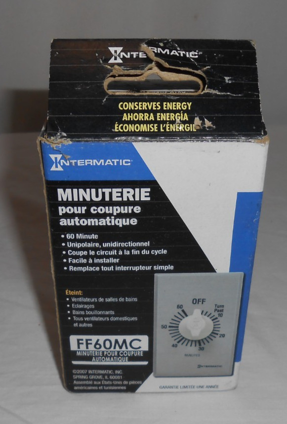 Intermatic FF60MC Auto Shut-Off Timer Brushed Metal 60-Min Countdown Timer gallery