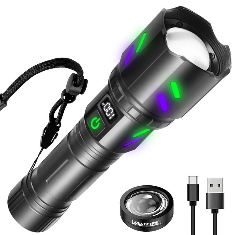 Strong White Laser LEP Flashlight Torch Zoom USB Rechargeable Work Light Burning gallery