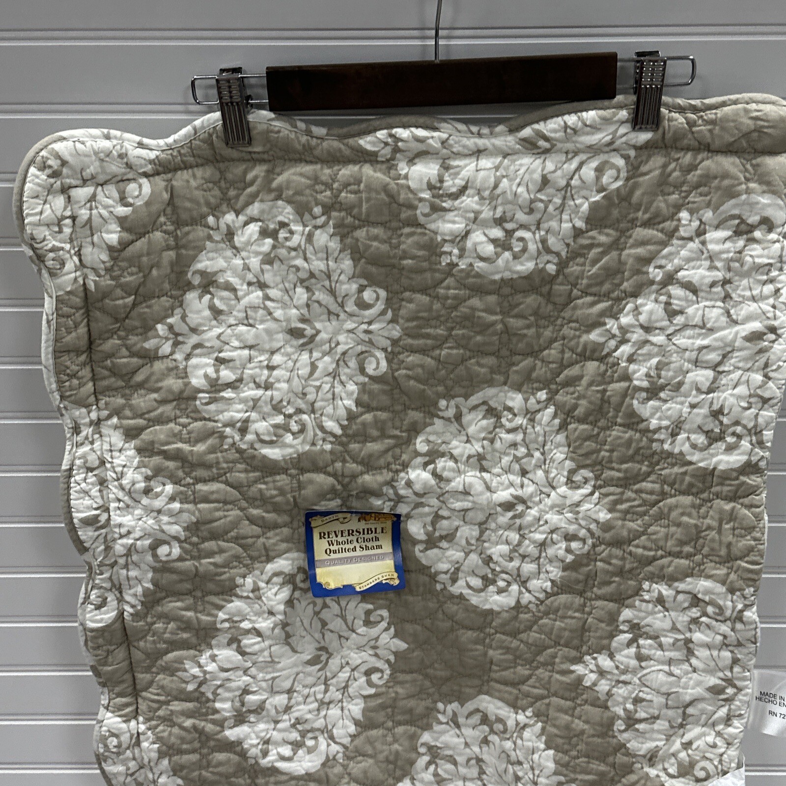 Cracker Barrel Daryn Reversible Whole Cloth Quilted Sham Standard Size Damask gallery
