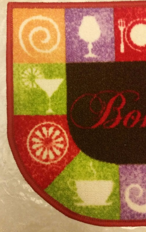 PRINTED NYLON RUG (nonskid latex back) (18"x 30"), BON APPETITE, D Shaped by KH gallery
