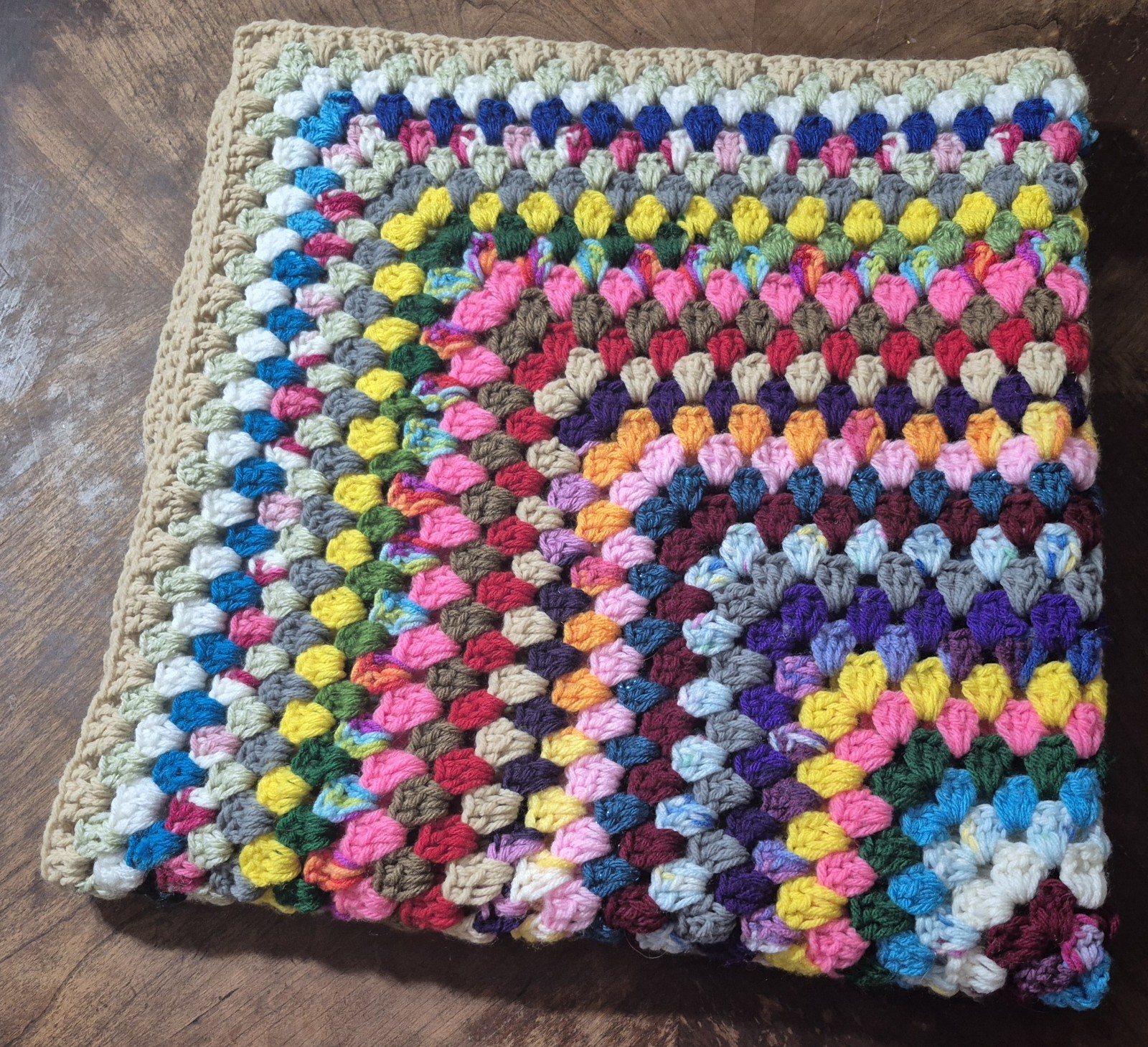 Crocheted Adult Lap Blanket, Multicolored 33x33 Inches ~Sale~ gallery