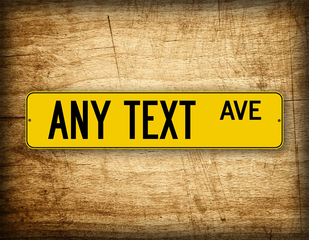 Personalized Yellow And Black Any Text Street Sign "4x18" Novelty Road Sign gallery