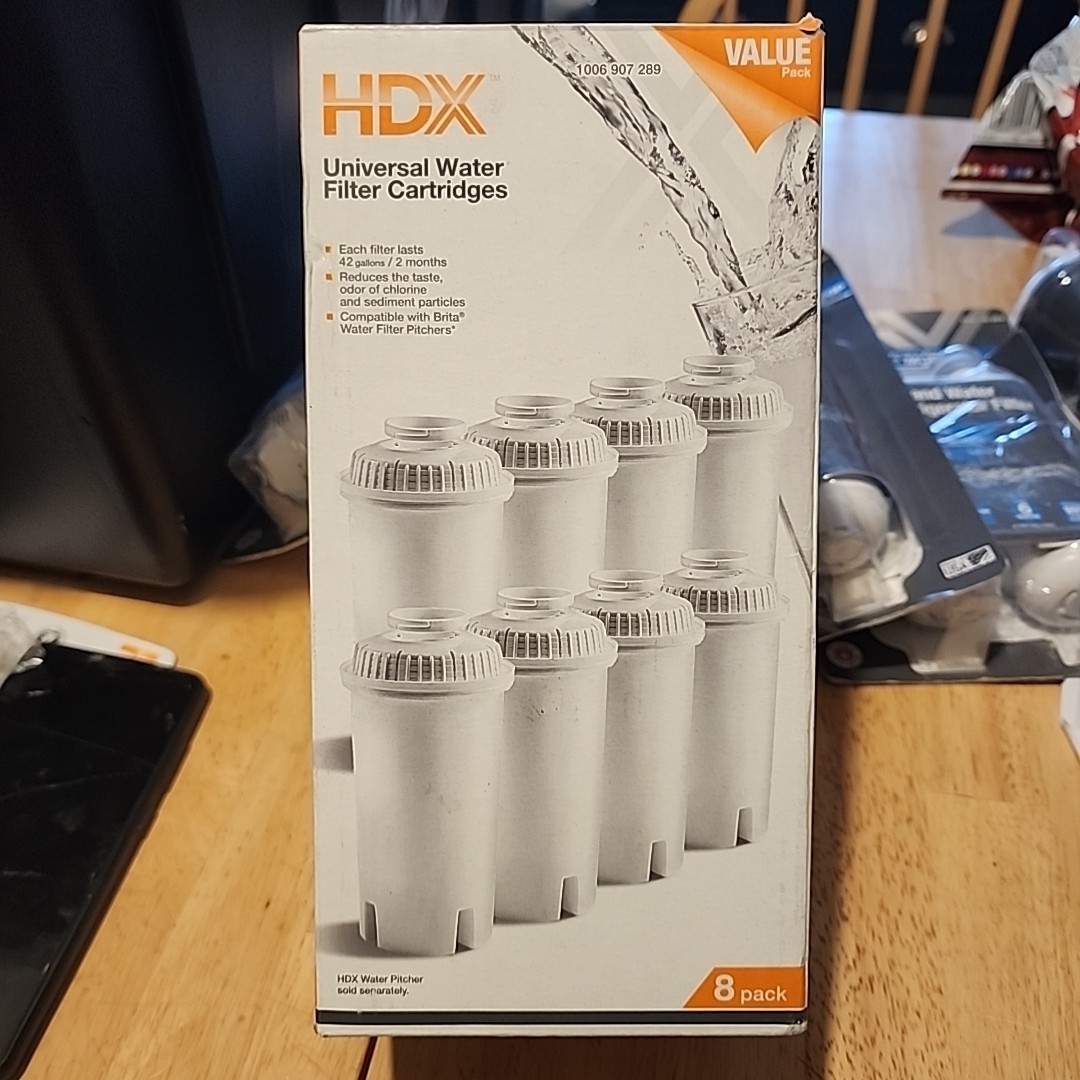 NEW HDX Water Pitcher Universal Replacment Water Filter Cartridges 8-Pack gallery