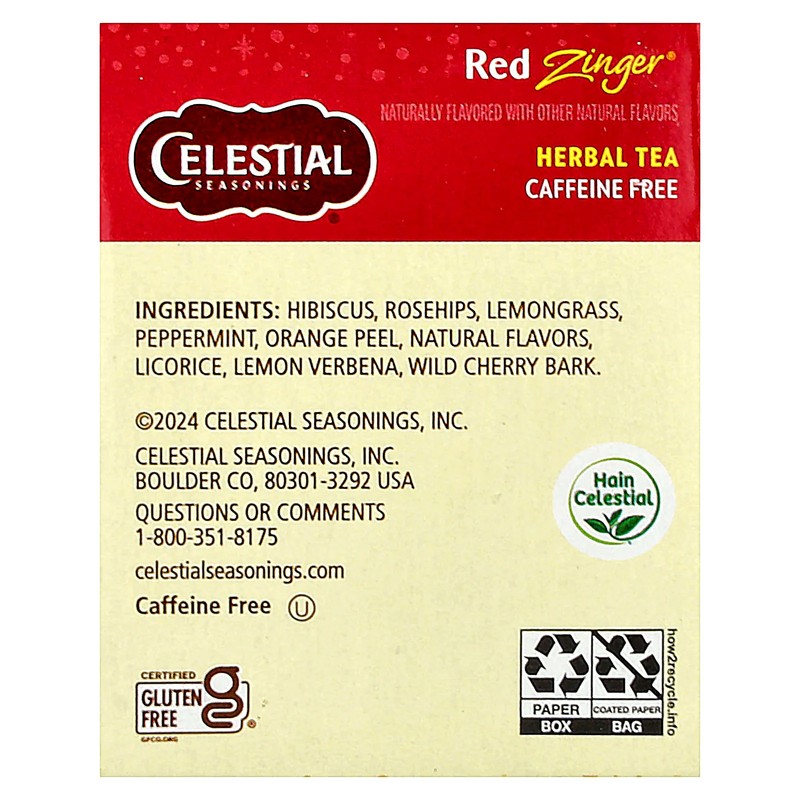 Herbal Tea, Red Zinger®, Caffeine Free, 20 Tea Bags, 1.7 oz (49 g) gallery