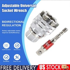 Adjustable Head Spanner Socket Wrench Torque Ratchet Adapter Universal Sleeve US
