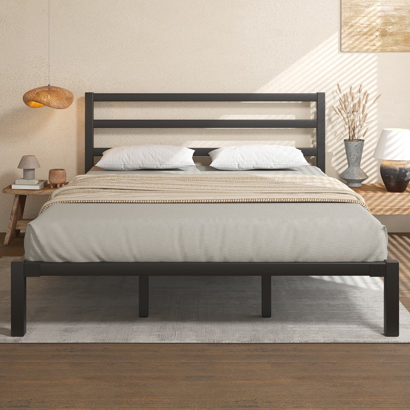 Platform Bed Frame Twin/Full/Queen/King Size Metal Bed Frame with Headboard gallery