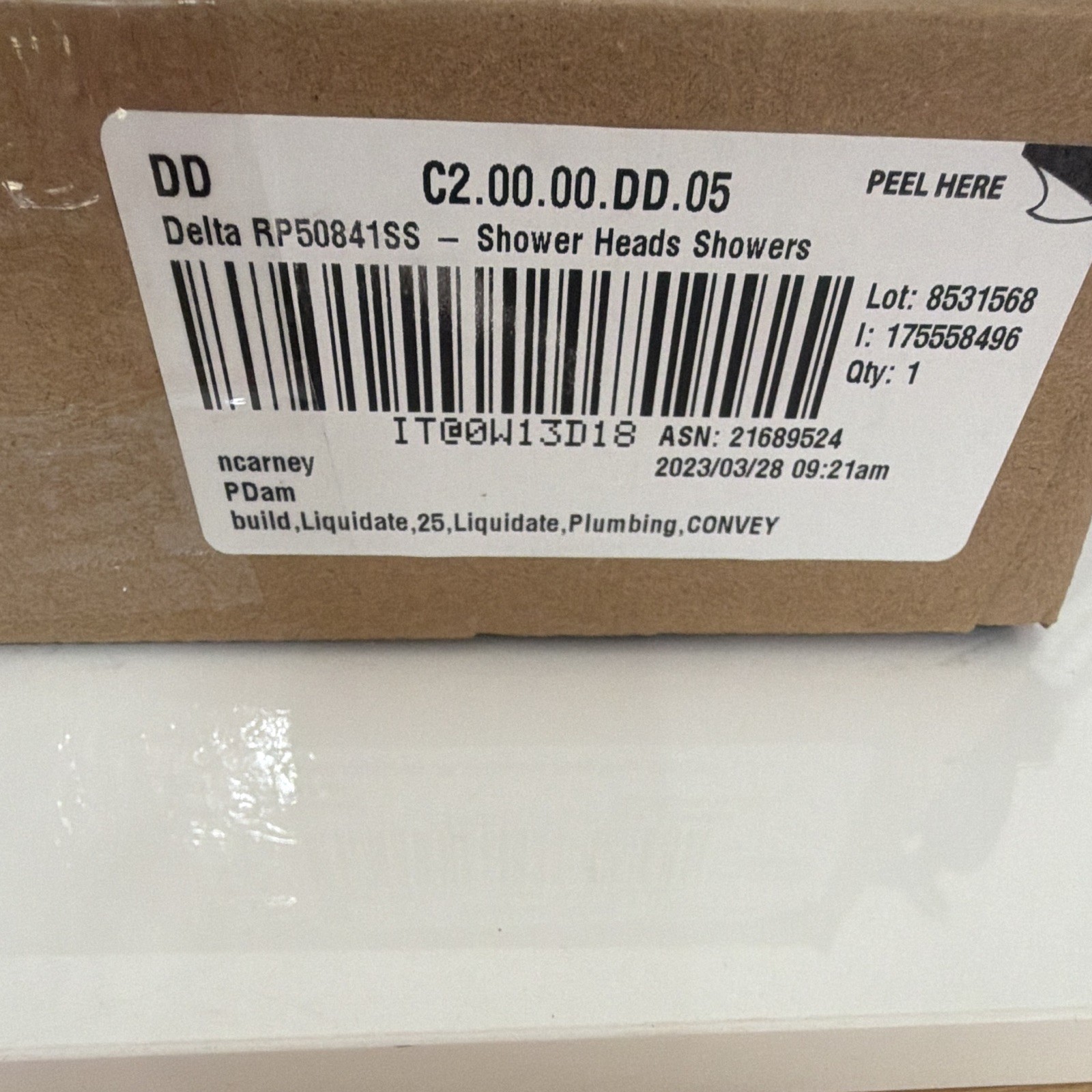 Delta RP50841SS Square Rainfall Rain Shower Head 12in Chrome Ceiling 1.75gpm gallery