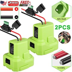 2/1Pcs DIY Power Wheels Battery Adapter Converter 14 Gauge w/Fuse for Ryobi 18V