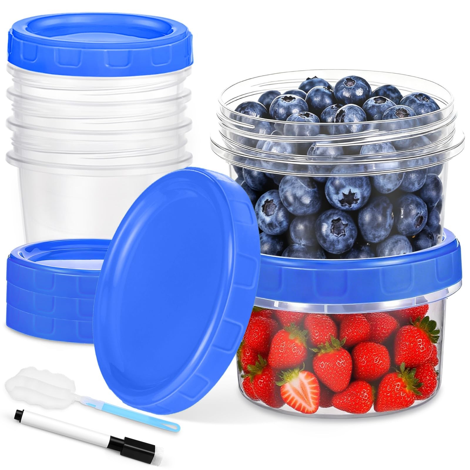6 Pcs 8 oz Plastic Containers with Screw Lids, Reusable Clear Food Storage Co... gallery