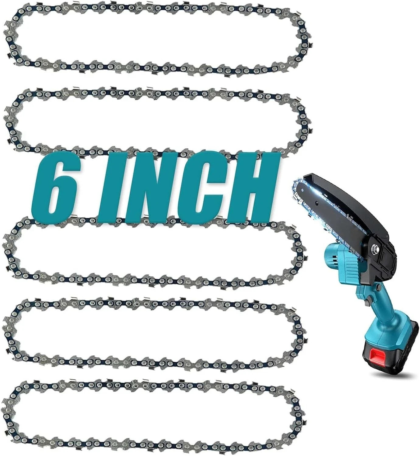 6 Inch Chainsaw Chain, 5 Pieces Replacement Chains for Almost 6-inch... gallery