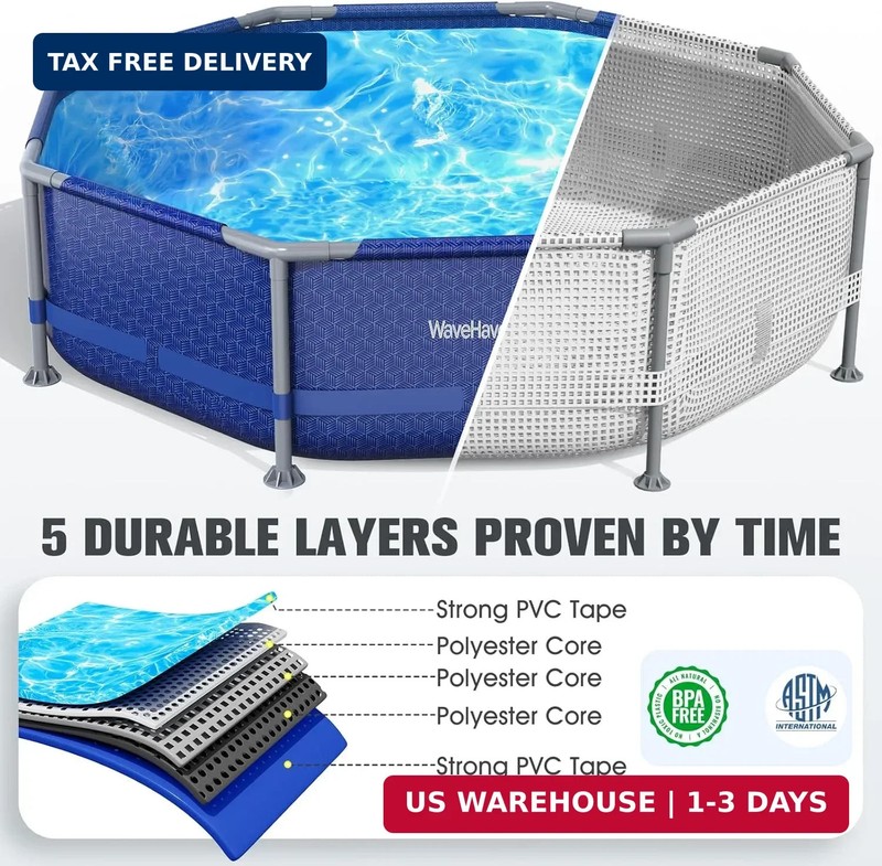Round Above Ground Swimming Pool Deep Large Family 1200 Gallon 10ft x 30in gallery