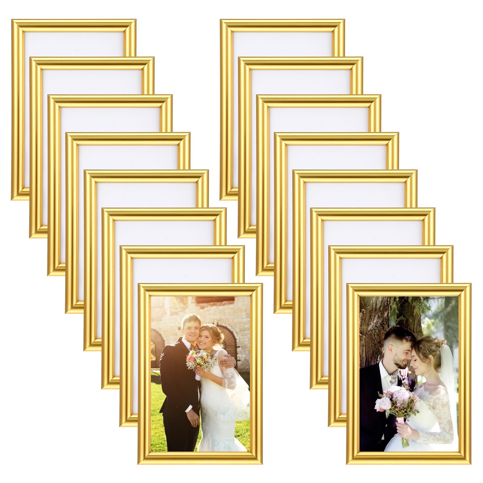 16 Pcs 4 x 6 Picture Frames, Gold Modern Simple Designed Photo Frame for Pict... gallery