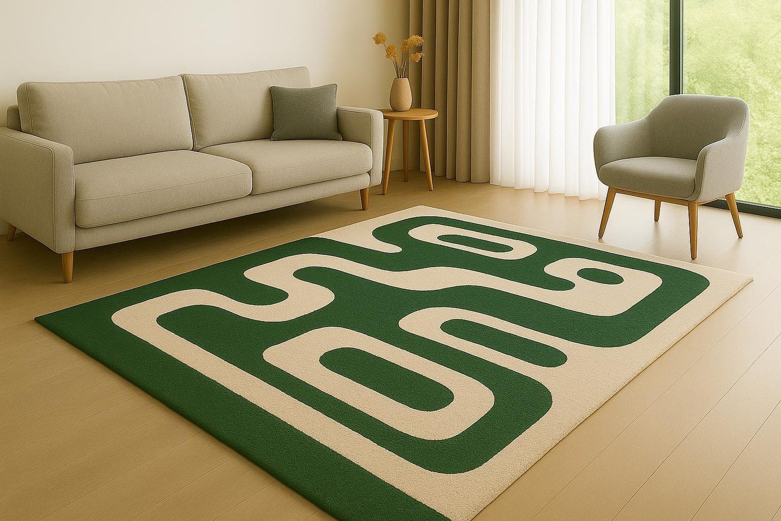 Handmade Rug | Irregular Rug | Wool Rugs | Living Room Rug | Tufted A330 gallery