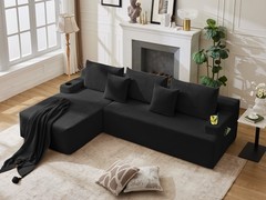 L-Shaped Modular Sectional Sofa Set Corduroy Couch for Living Room with Chaise