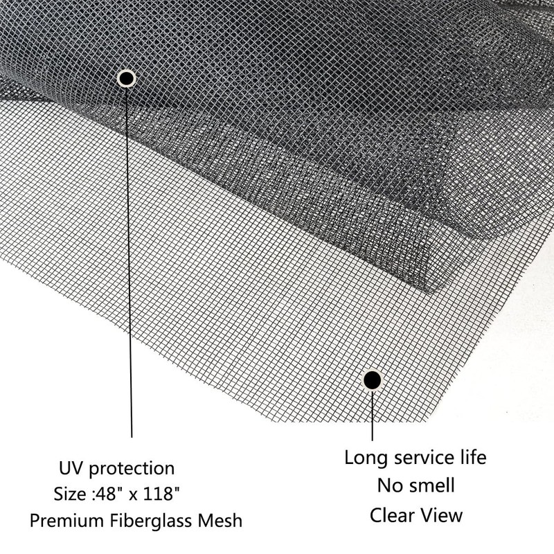 New Window Screen Replacement,48"X118" Screen Repair Kit for Window, Charcoal Fi gallery