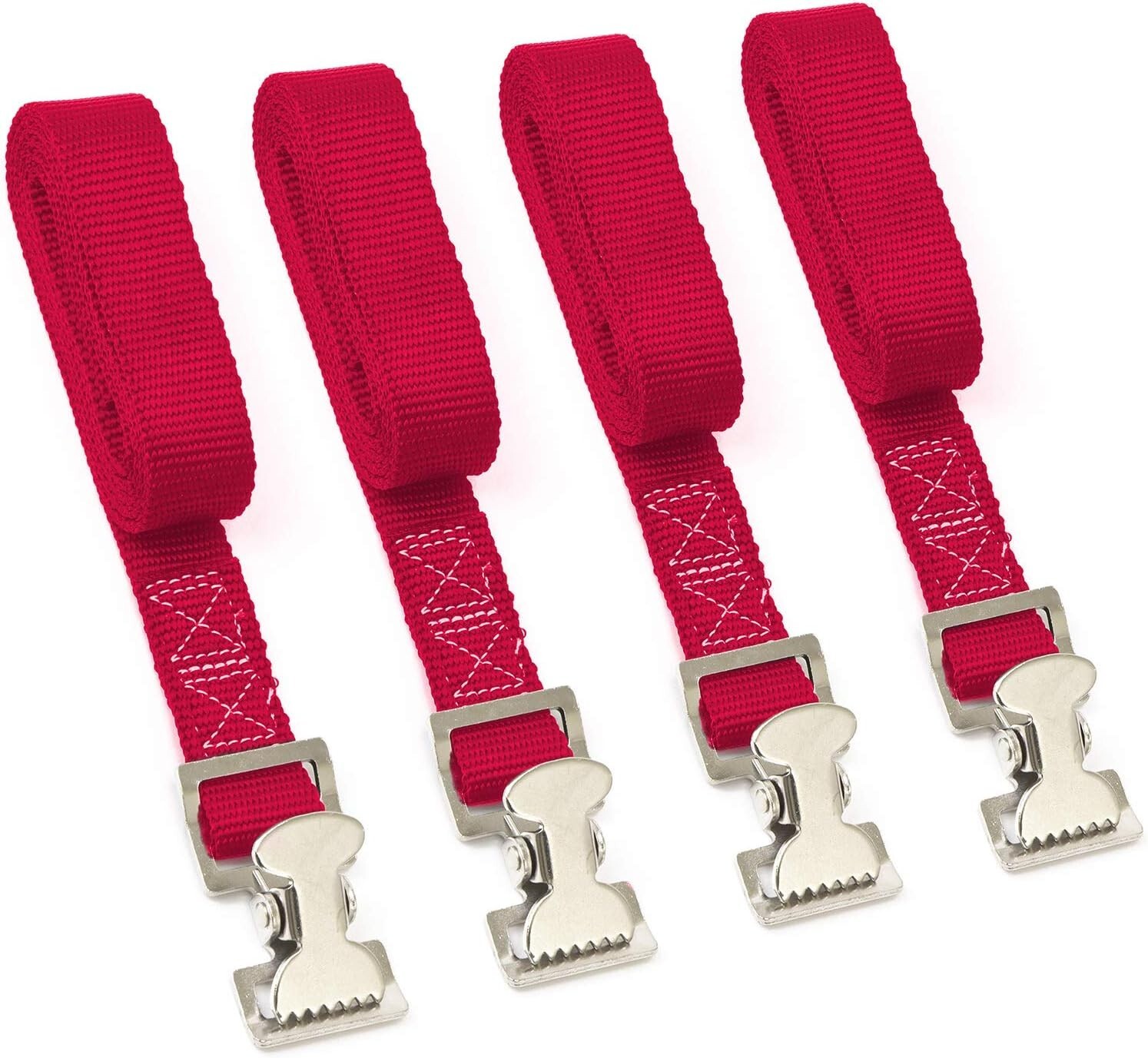 1" x 4' Utility Lashing Straps - 150 lb Load Limit - Red (4-Pack) gallery